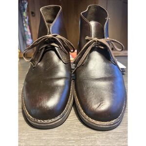Clarks Men's Desert Boots Brown Leather Chukka Lace Up Size 10 W Very Clean